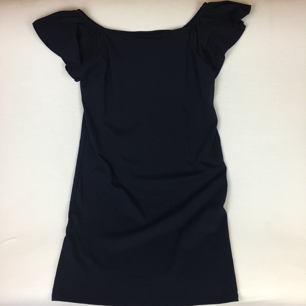 Ralph Lauren Lose Fit dress Ruffle Shoulder navy S new